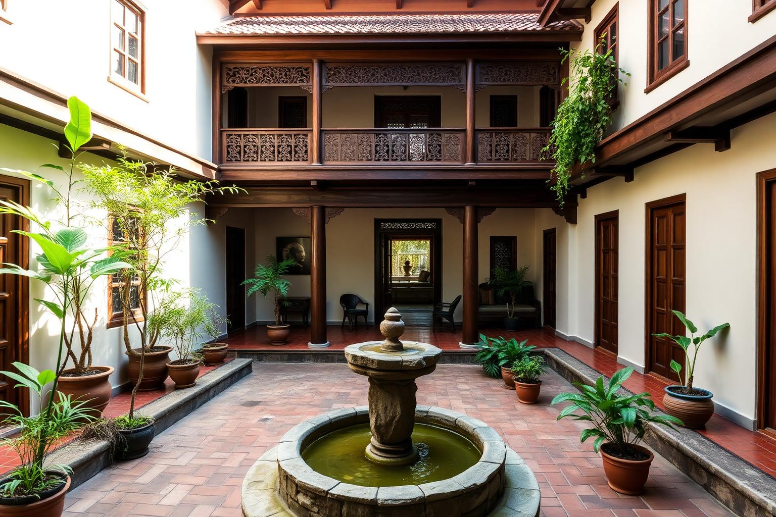 Architectural render of the Newari Courtyard Home — a 4-bedroom Karki model home